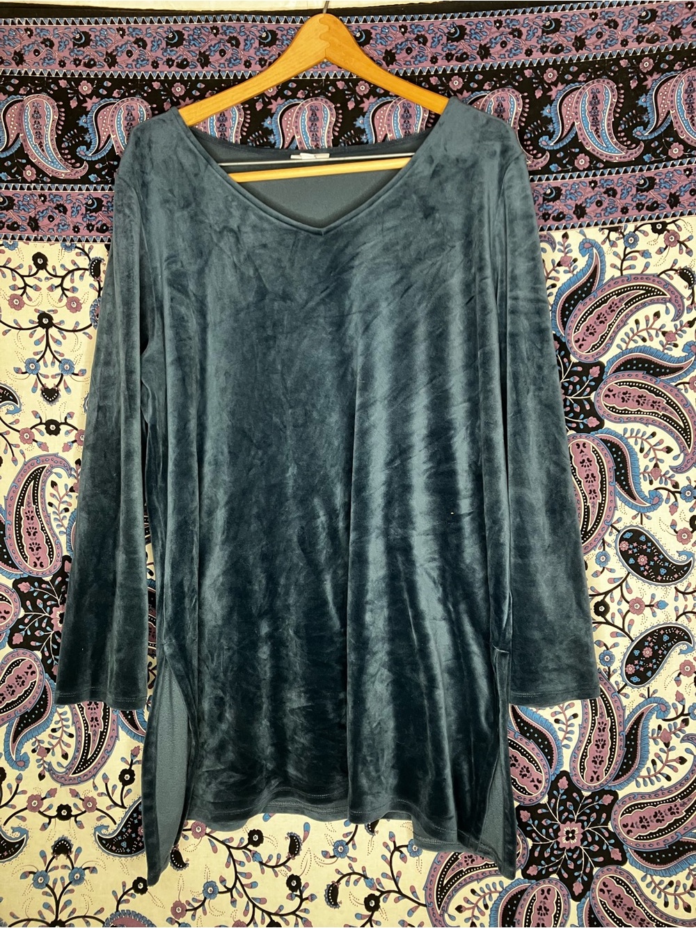 J Jill blue velvet tunic 1X